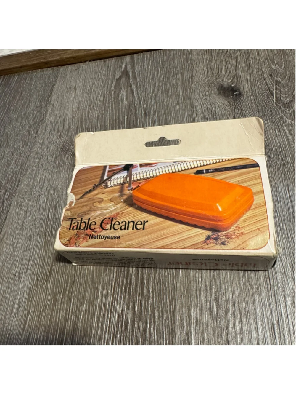 Vintage 80s Nettoyeuse Table Cleaner Crumb Sweeper One Size Orange Blue